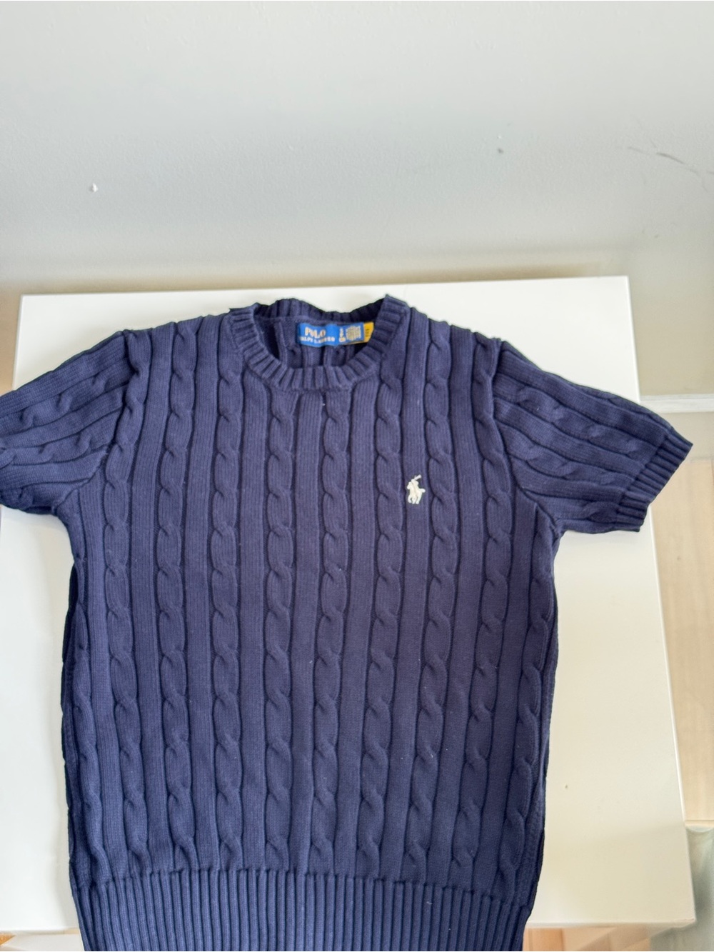 Polo by Ralph Lauren Navy Cable-Knit Crewneck Sweater